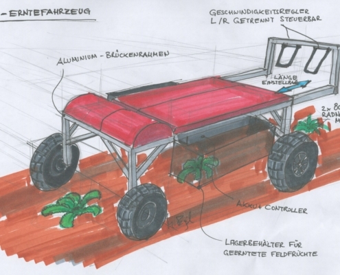 design study of a strawberry harvester, based on a recumbent bicycle with electric drive